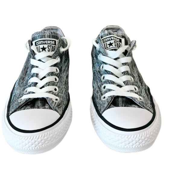 Converse All Star Metallic Grey Black White Sneakers - Size 6 1/2 - Picture 5 of 10
